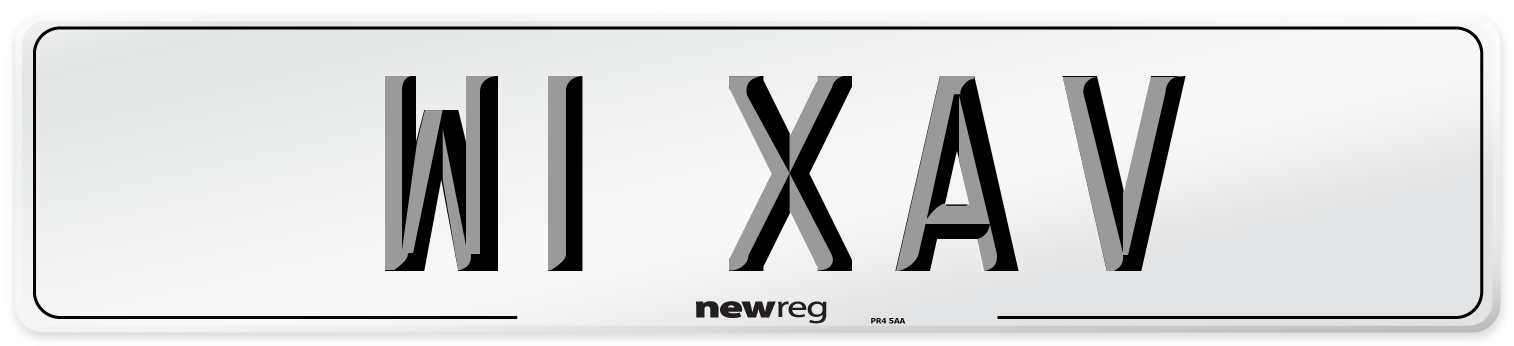 W1 XAV Number Plate from New Reg